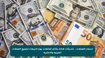 أسعار العملات.. تحديثات هامة بختام تعاملات يوم الأربعاء لجميع العملات العربية والأجنبية